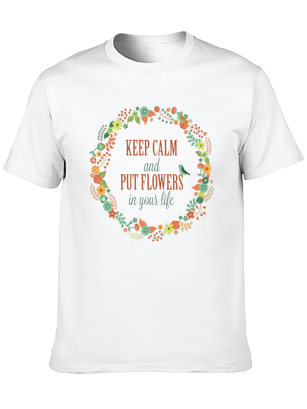 Keep Calm Flowers T-Shirt - Stylish Graphic Tee