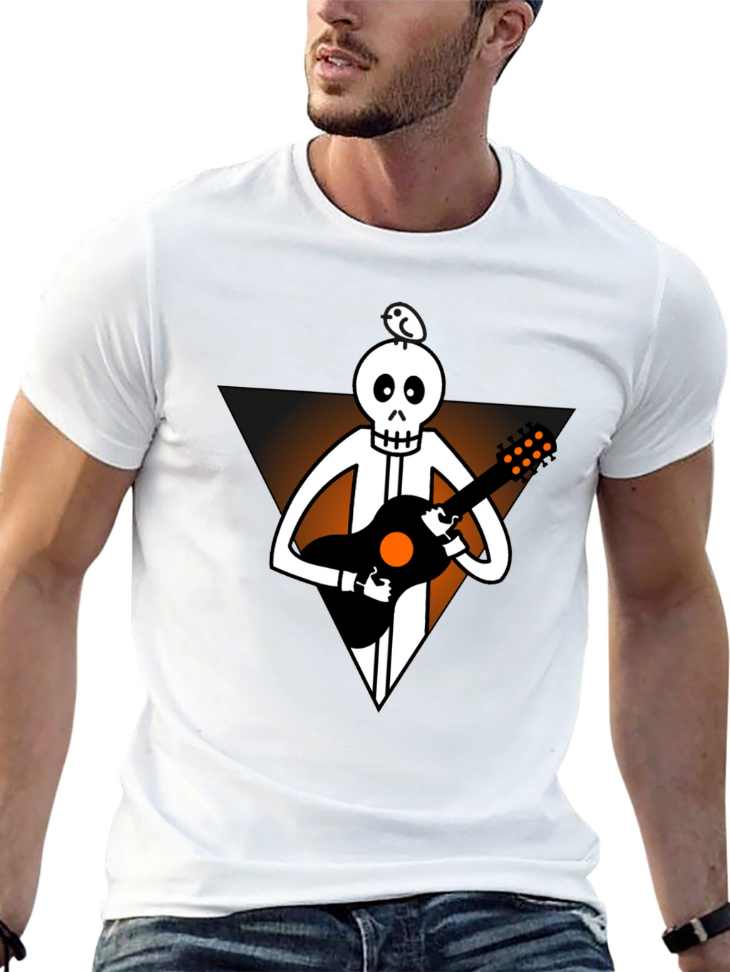 Skeleton Guitar Player Black T-Shirt
