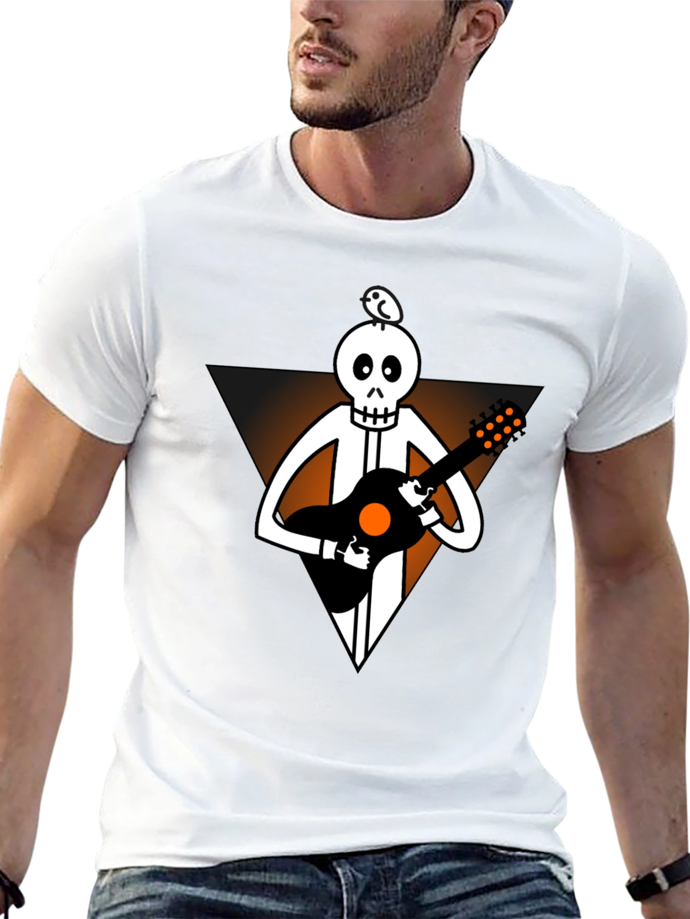 Skeleton Guitar Player Black T-Shirt