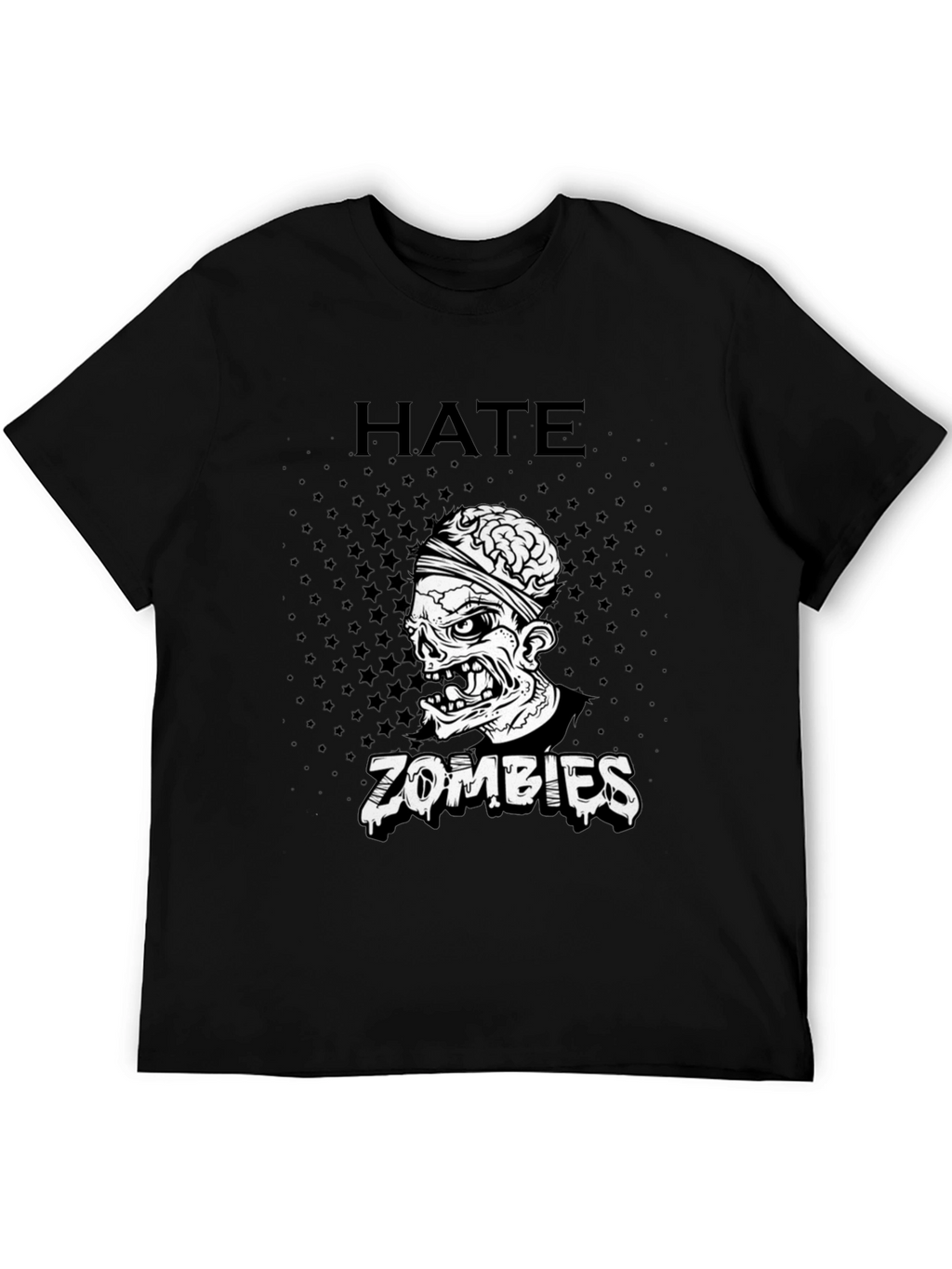 Hate Zombies Graphic Tee - Black Cotton T-Shirt