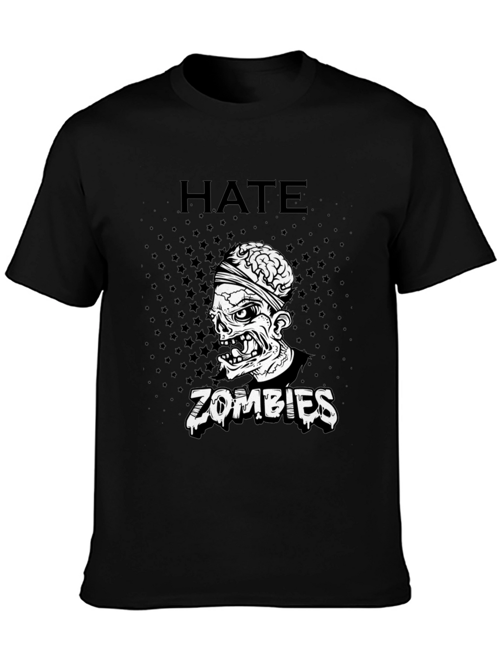 Hate Zombies Graphic Tee - Black Cotton T-Shirt