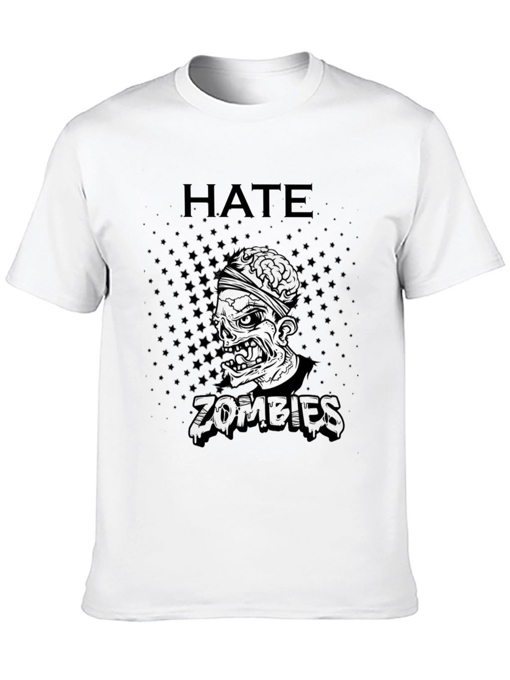 Hate Zombies Graphic Tee - Black Cotton T-Shirt