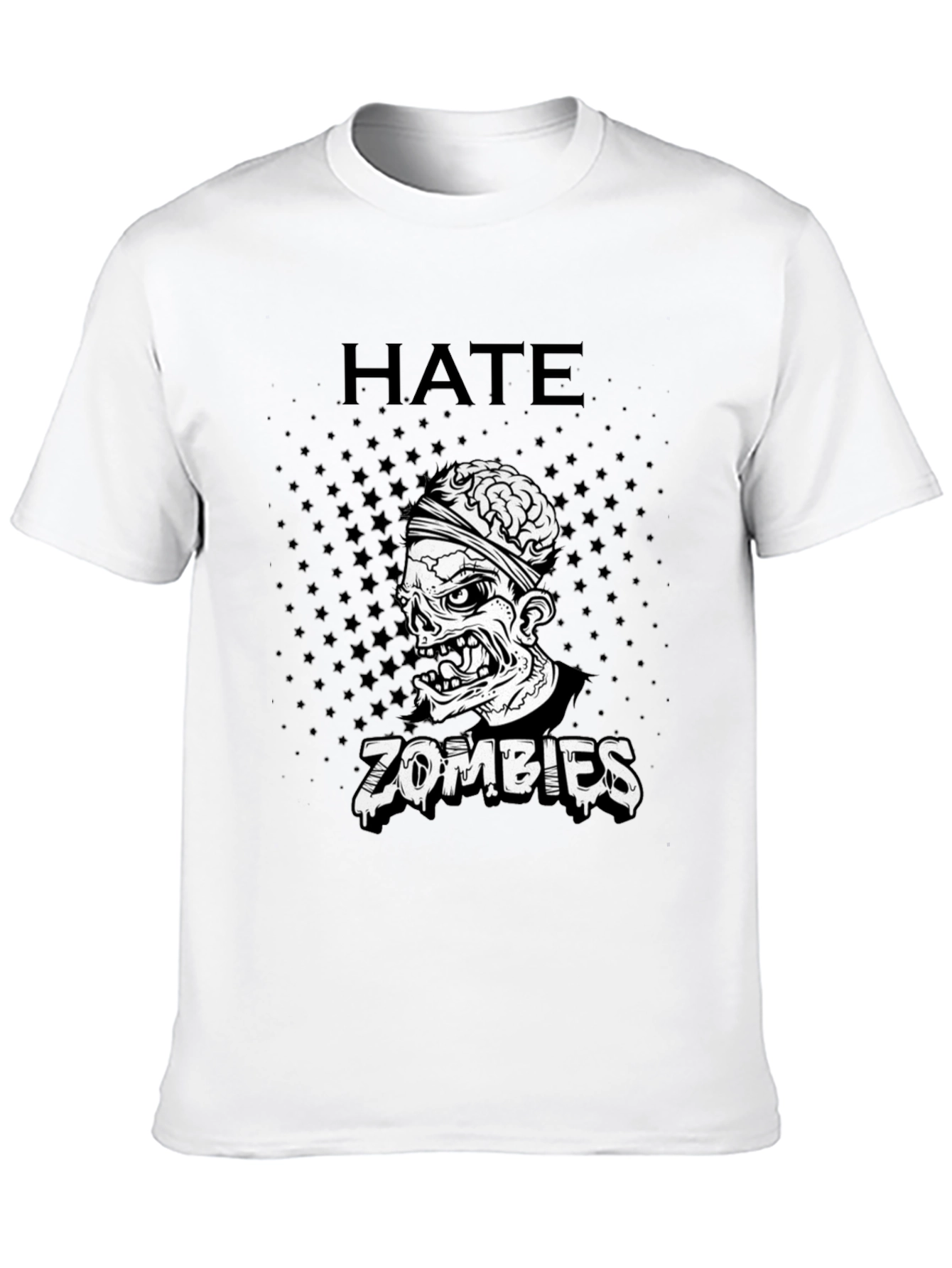 Hate Zombies Graphic Tee - Black Cotton T-Shirt