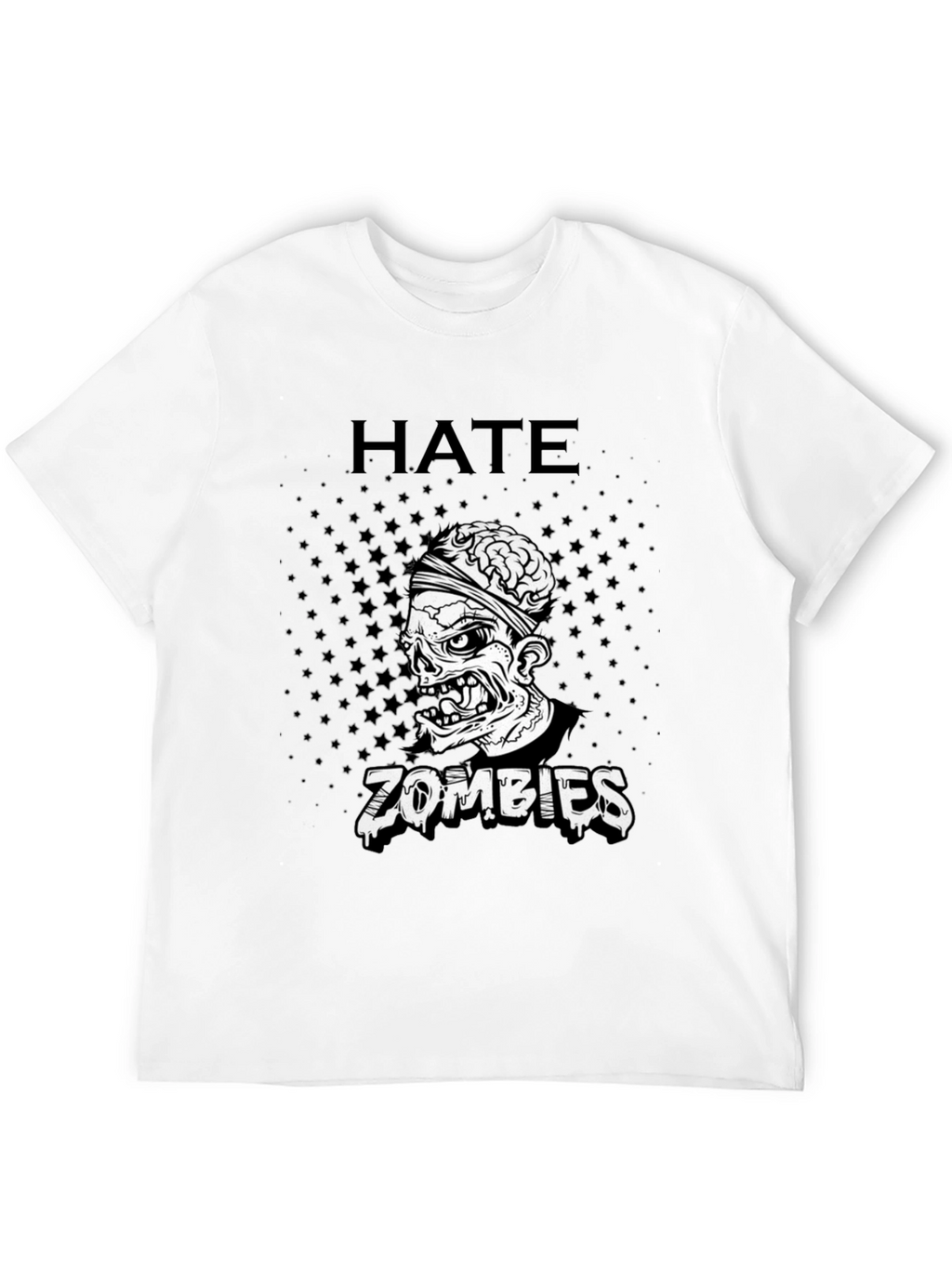 Hate Zombies Graphic Tee - Black Cotton T-Shirt