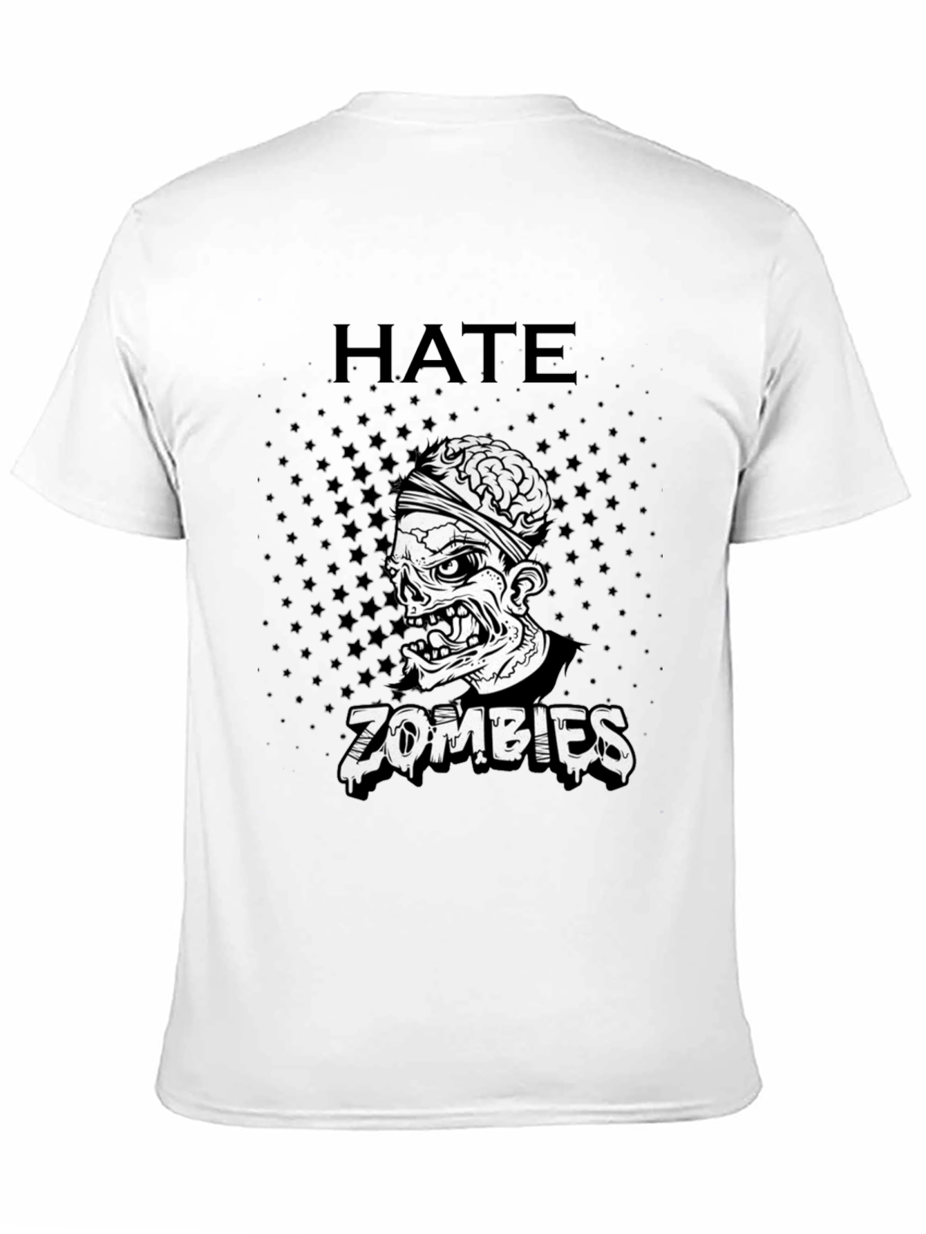 Hate Zombies Graphic Tee - Black Cotton T-Shirt