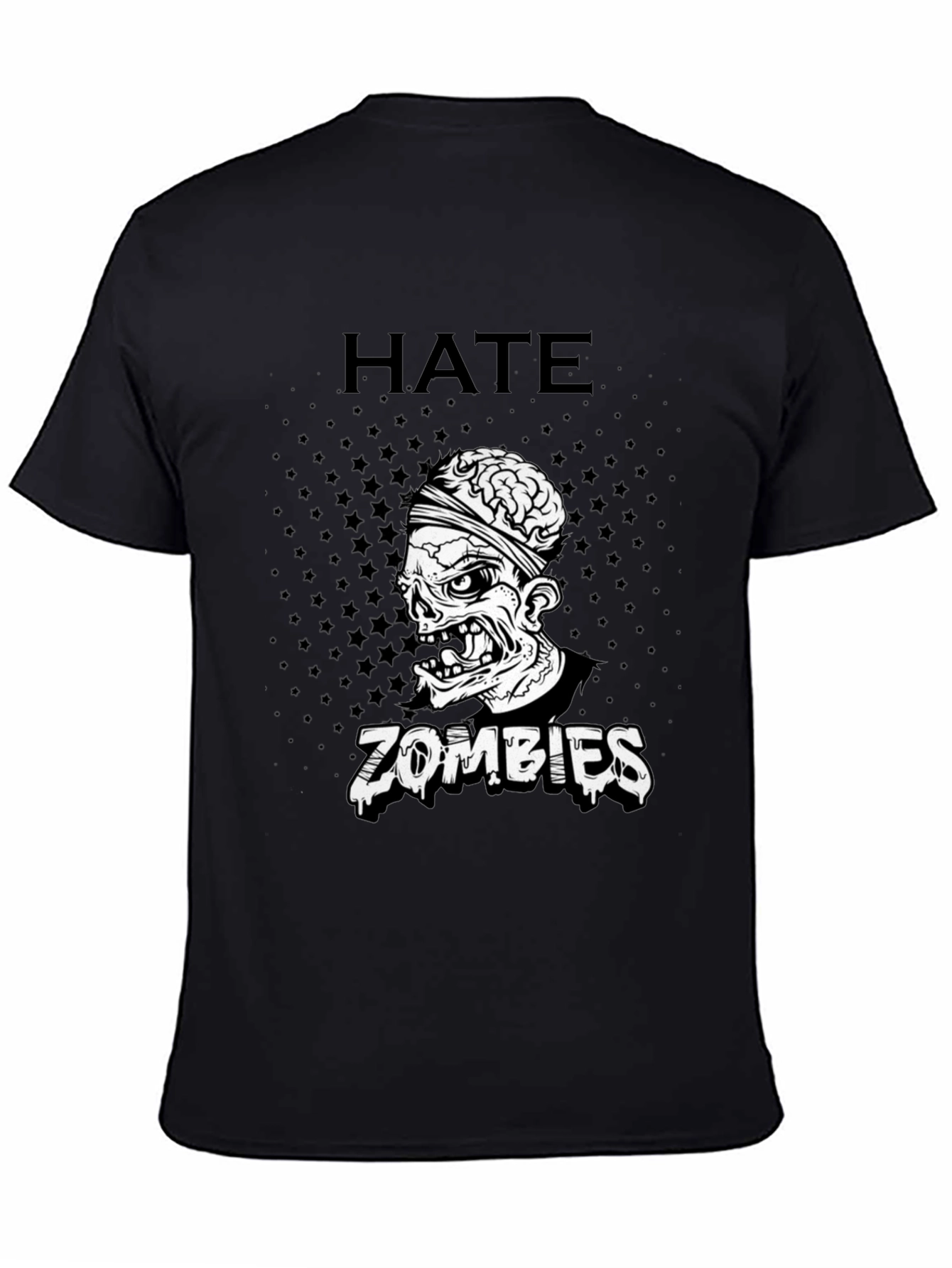 Hate Zombies Graphic Tee - Black Cotton T-Shirt
