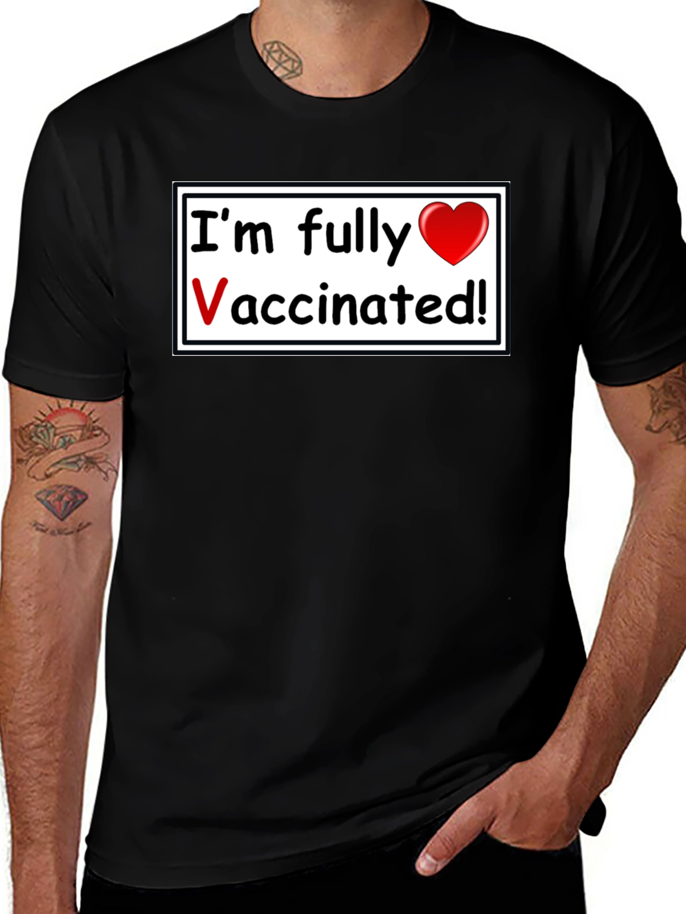 Fully Vaccinated T-Shirt - Black Casual Wear
