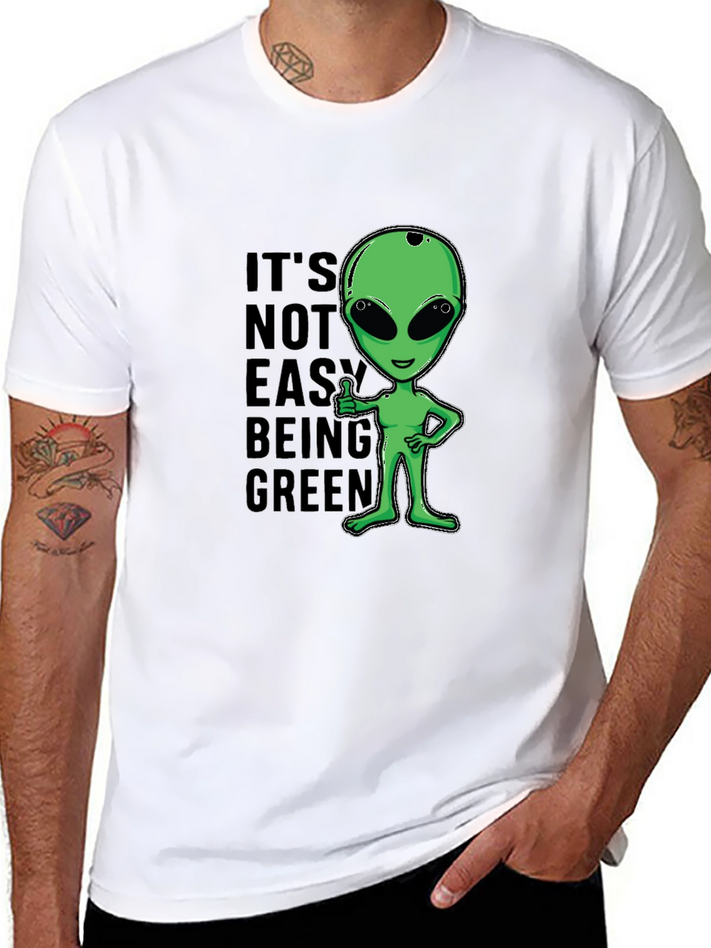 Its Not Easy Being Green Alien Graphic T-Shirt