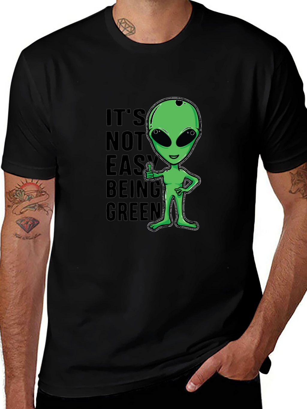Its Not Easy Being Green Alien Graphic T-Shirt