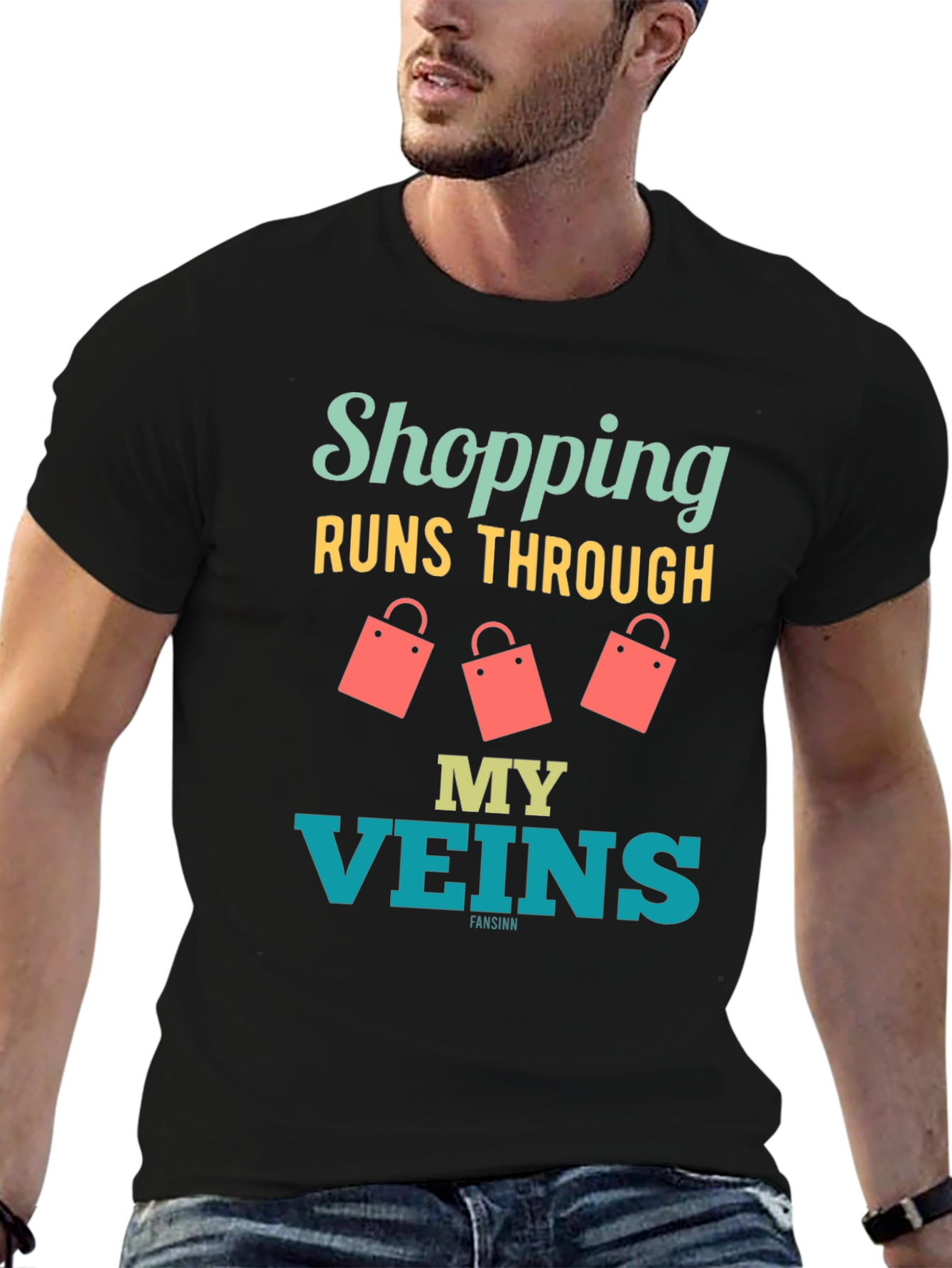 Shopping Runs Through My Veins Funny T-Shirt