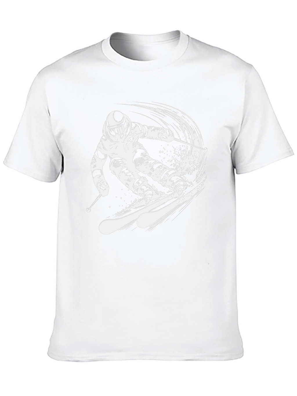 Skiing Graphic Tee - Black Cotton T-Shirt