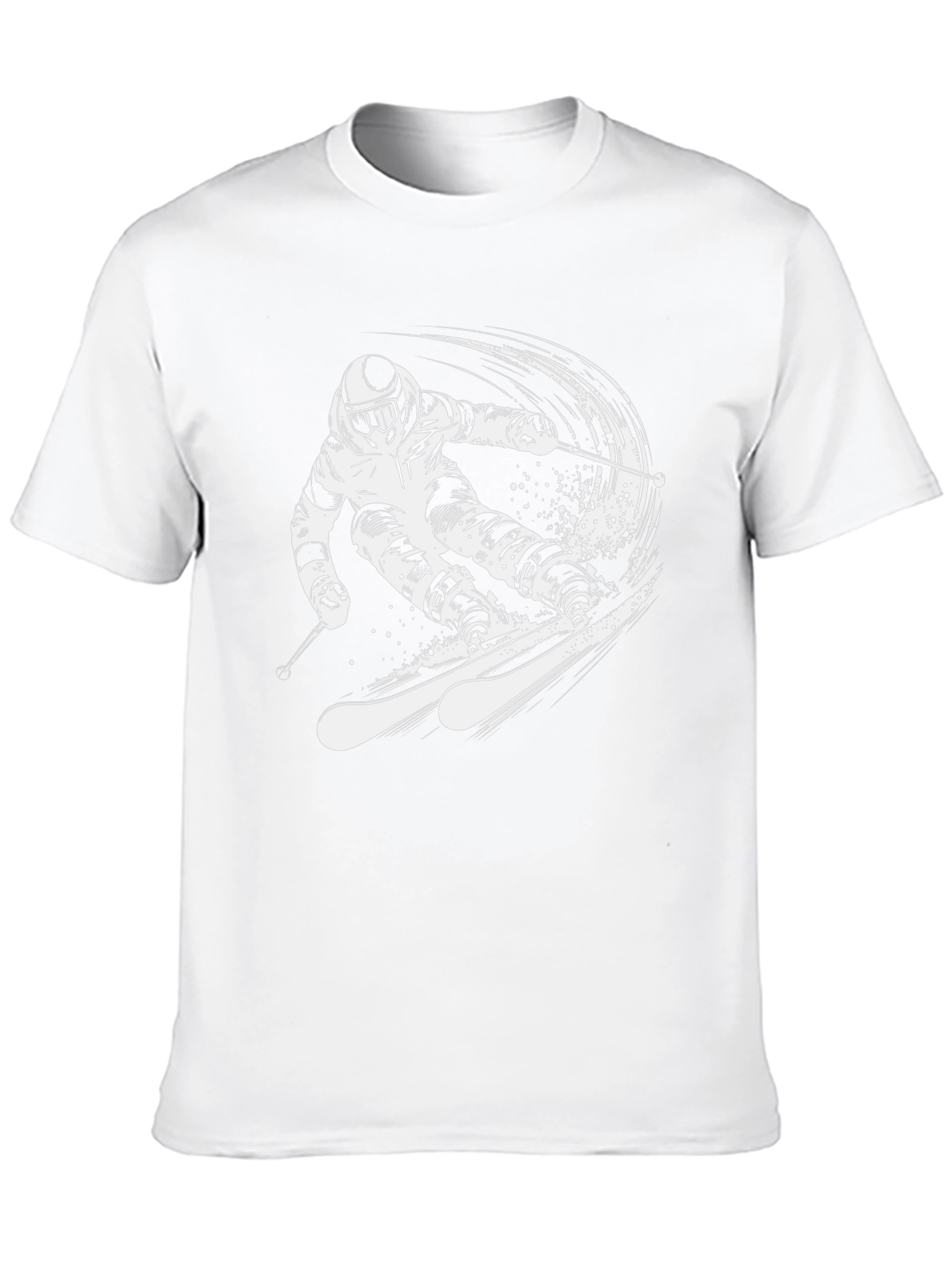 Skiing Graphic Tee - Black Cotton T-Shirt