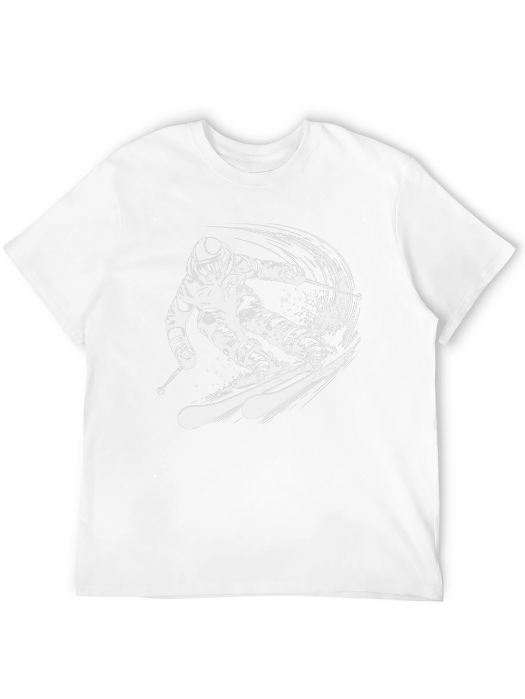 Skiing Graphic Tee - Black Cotton T-Shirt