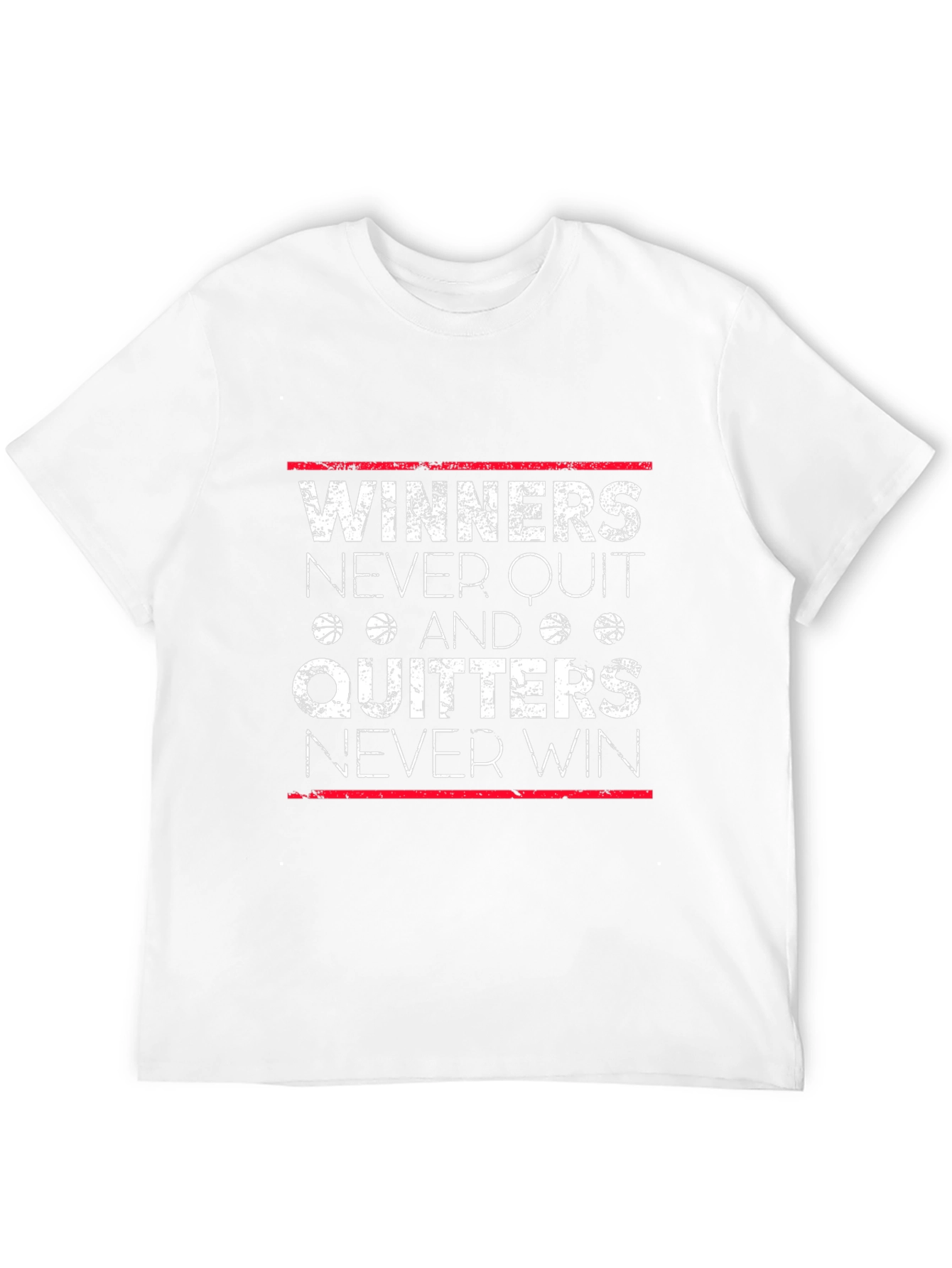 Winners Never Quit Basketball Graphic T-Shirt