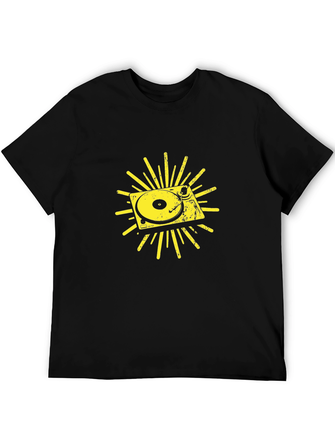 Retro Turntable Graphic Tee - Black
