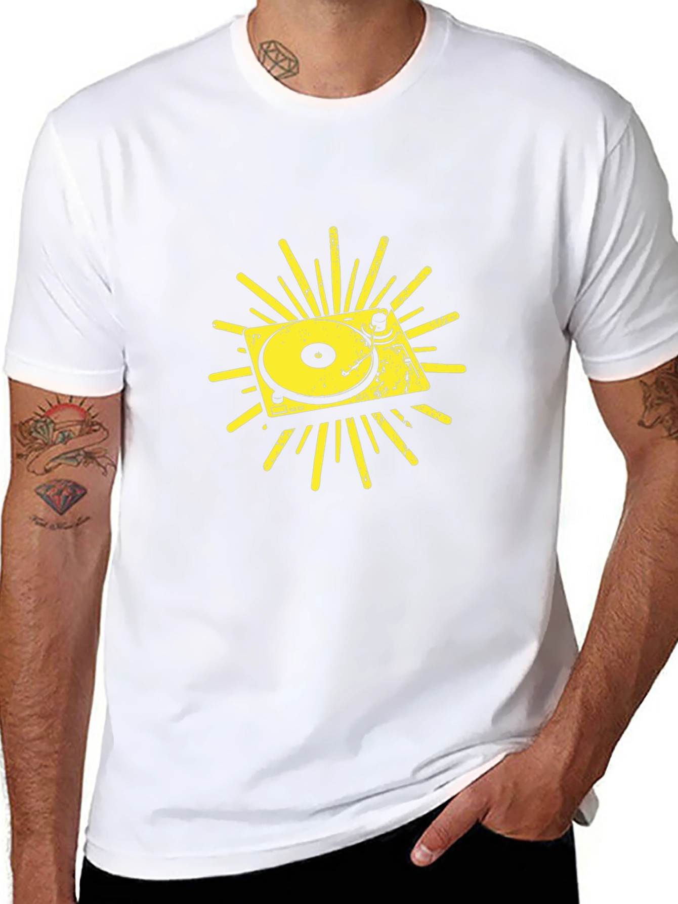 Retro Turntable Graphic Tee - Black