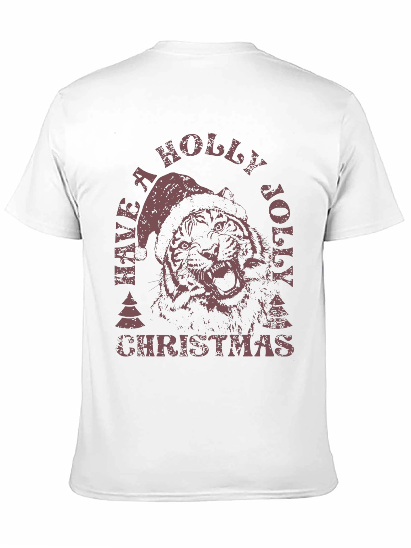 Holiday Tiger Graphic Tee - Christmas Style