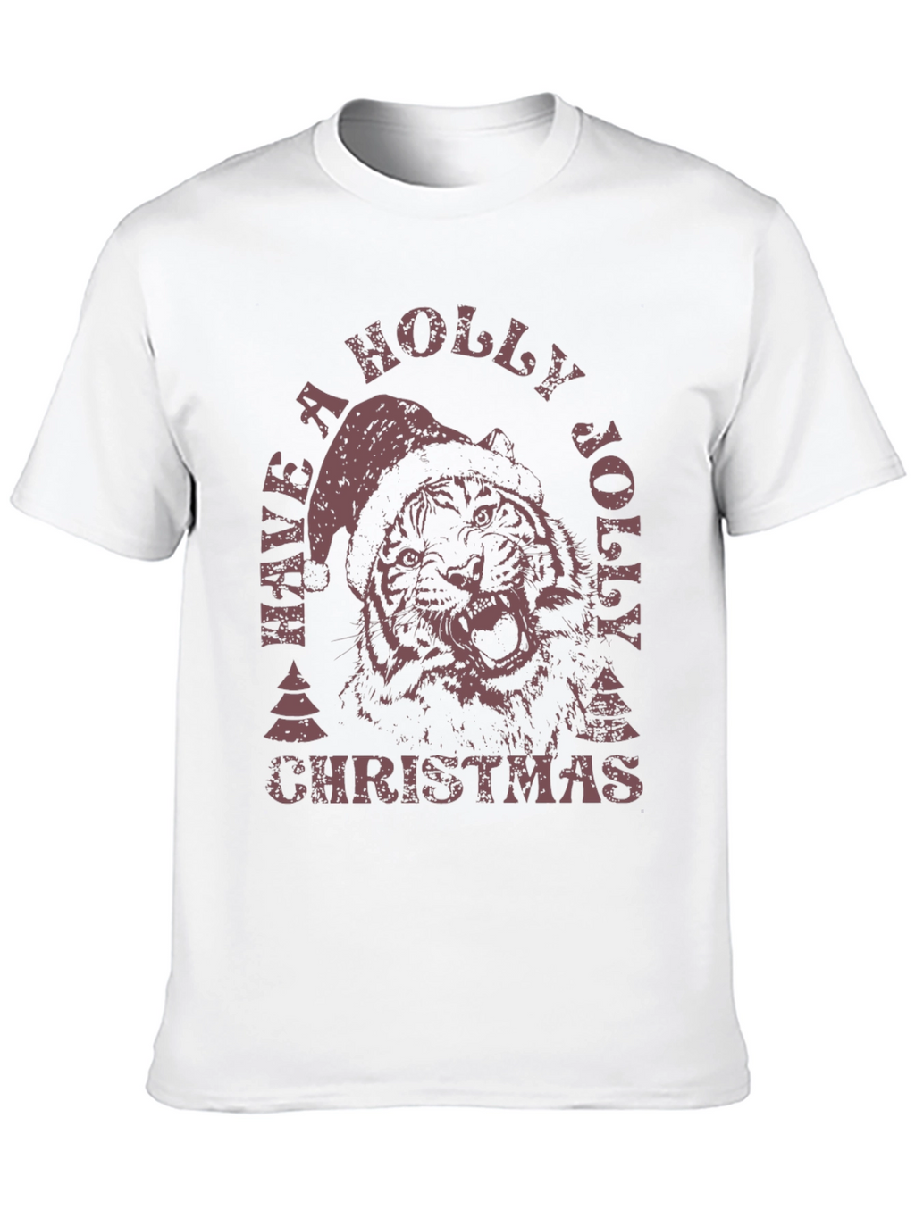 Holiday Tiger Graphic Tee - Christmas Style