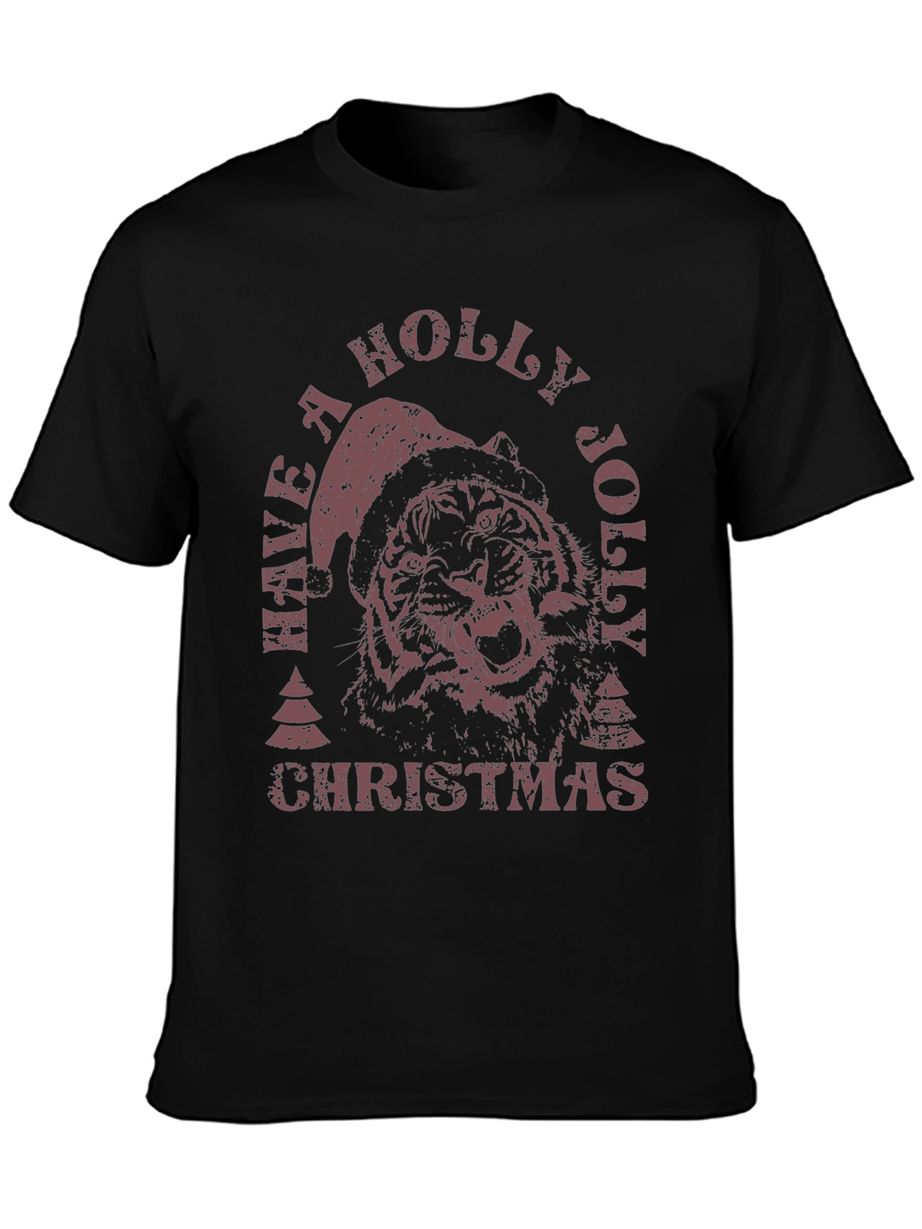 Holiday Tiger Graphic Tee - Christmas Style