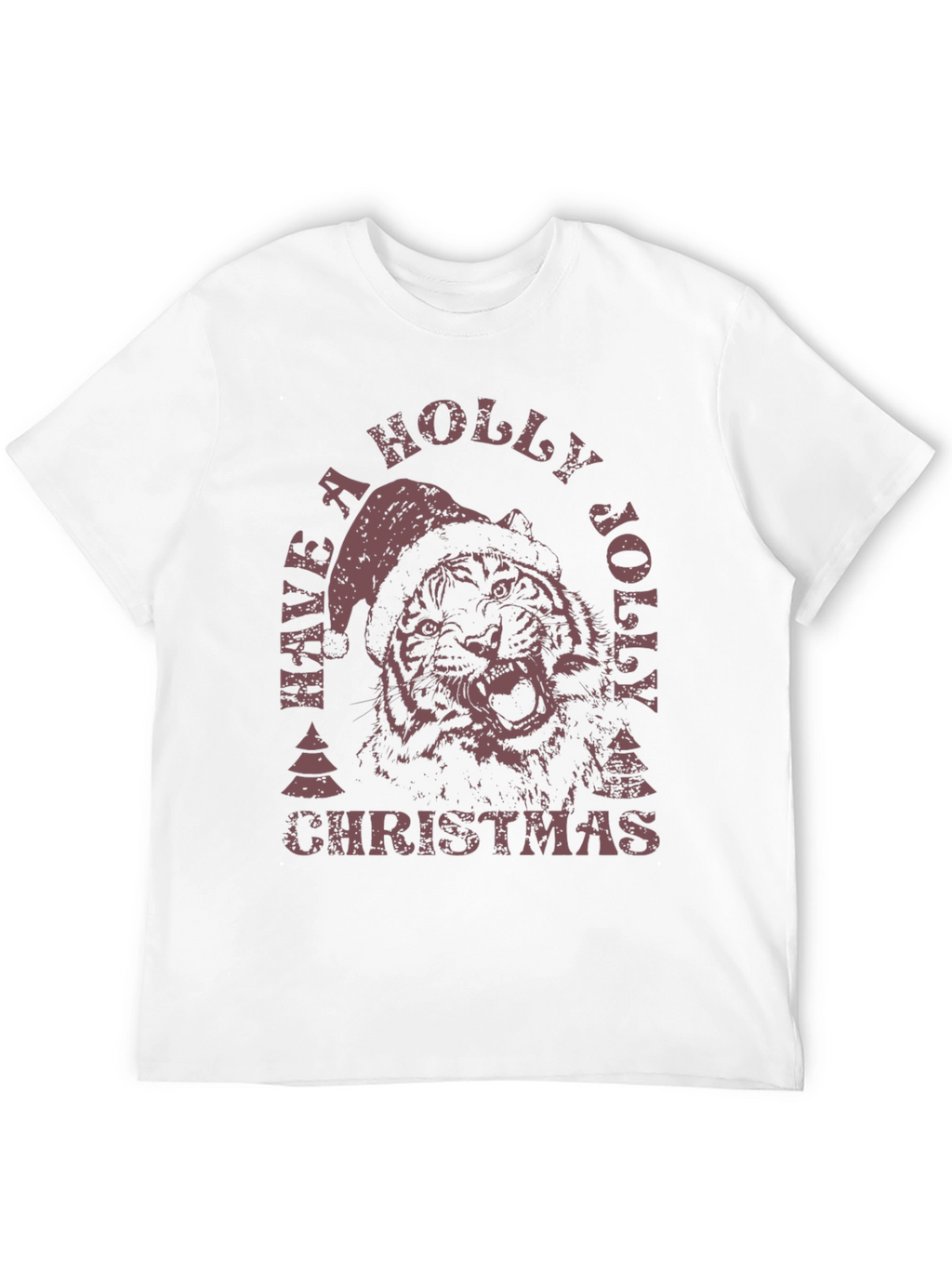 Holiday Tiger Graphic Tee - Christmas Style