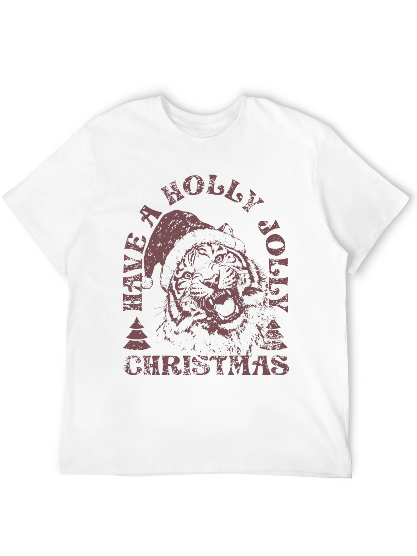 Holiday Tiger Graphic Tee - Christmas Style