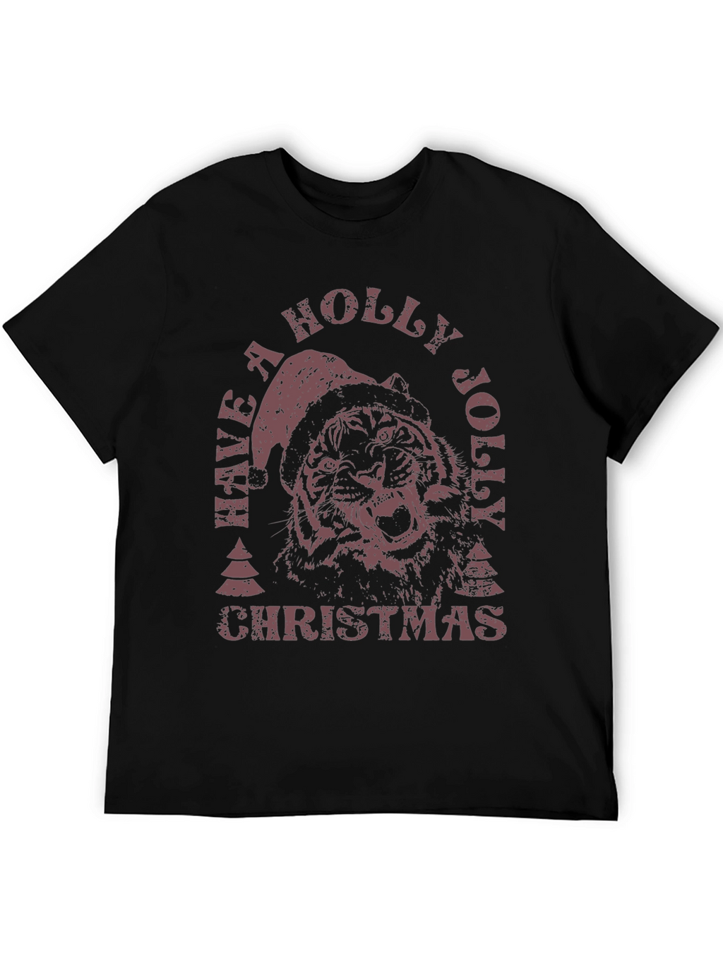 Holiday Tiger Graphic Tee - Christmas Style