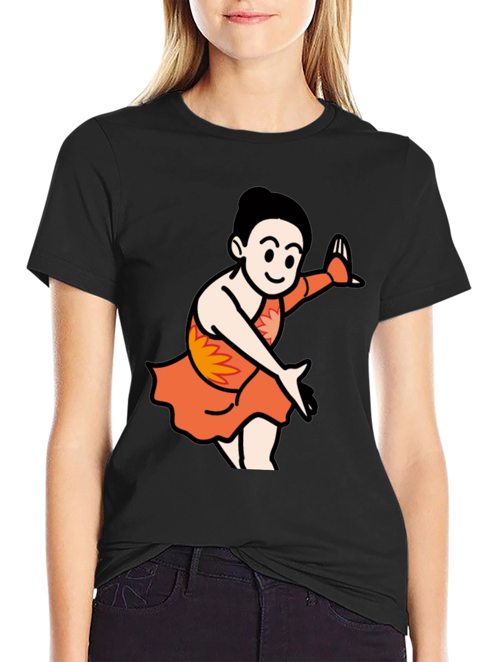 Cartoon Dancer Black T-Shirt