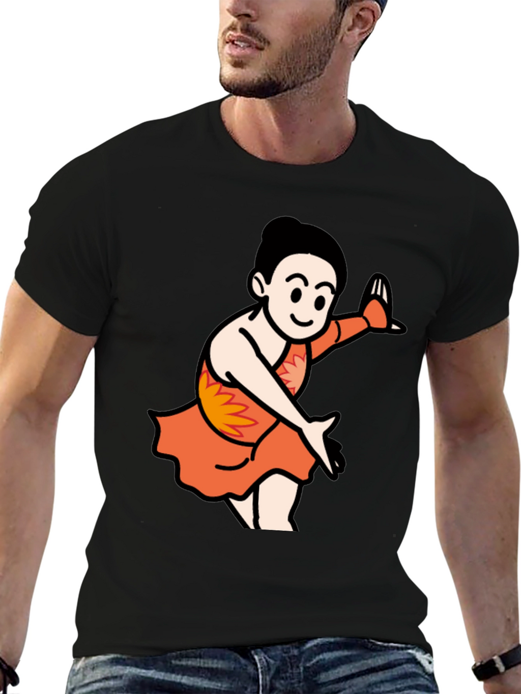 Cartoon Dancer Black T-Shirt