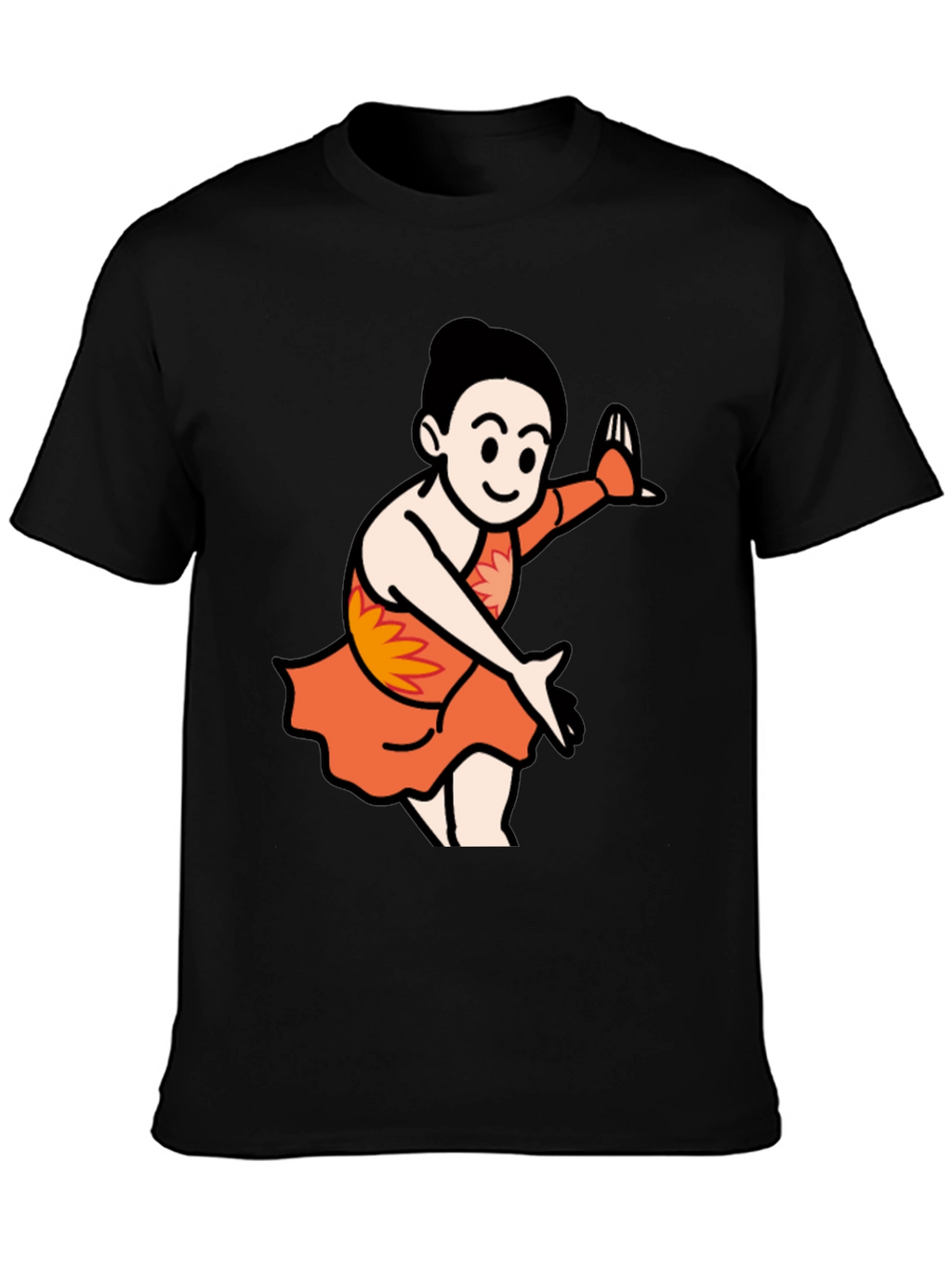 Cartoon Dancer Black T-Shirt