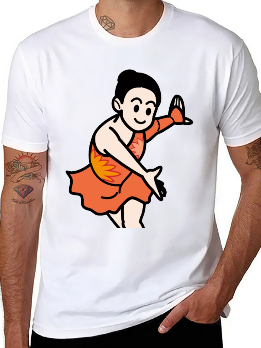 Cartoon Dancer Black T-Shirt