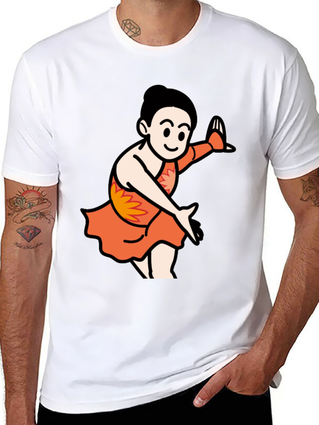 Cartoon Dancer Black T-Shirt