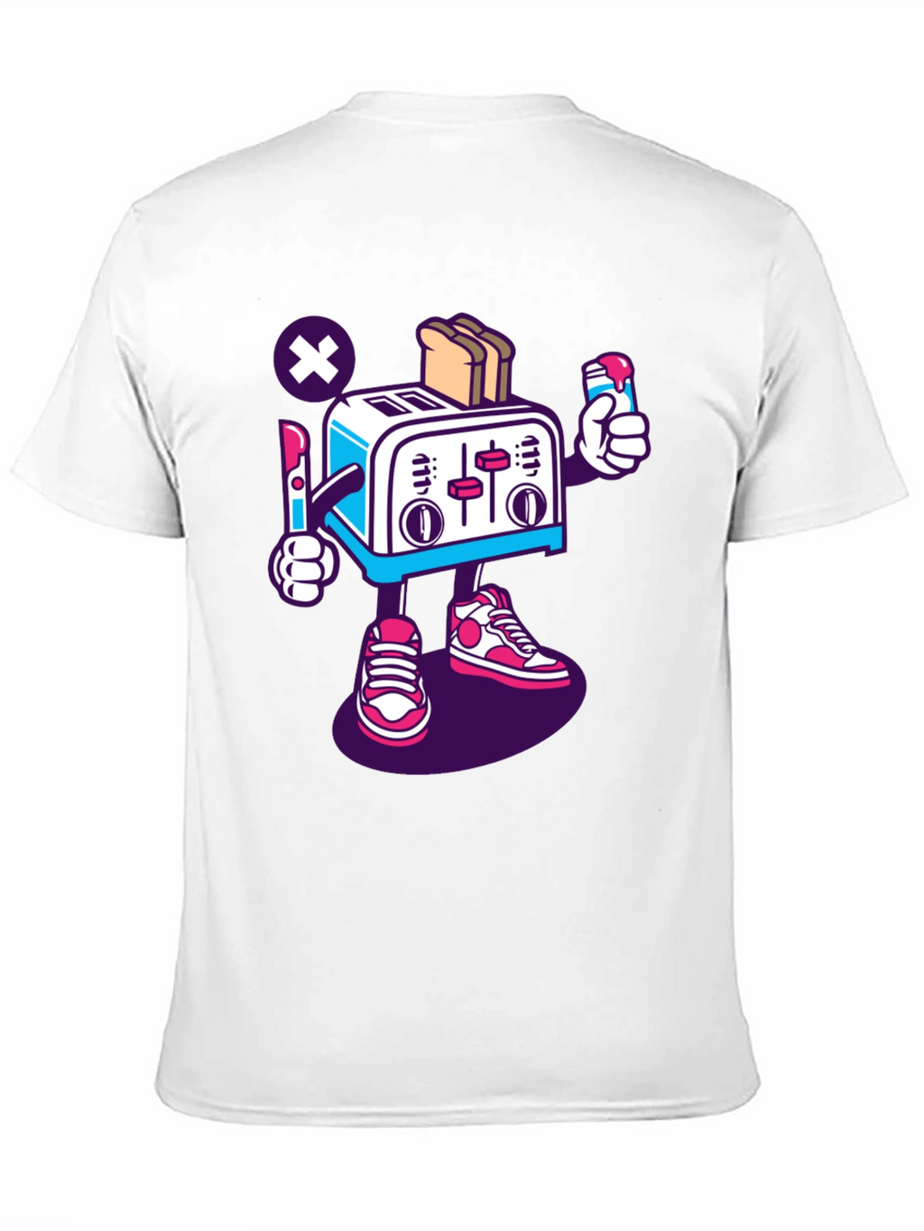 Toaster Character Black Graphic T-Shirt
