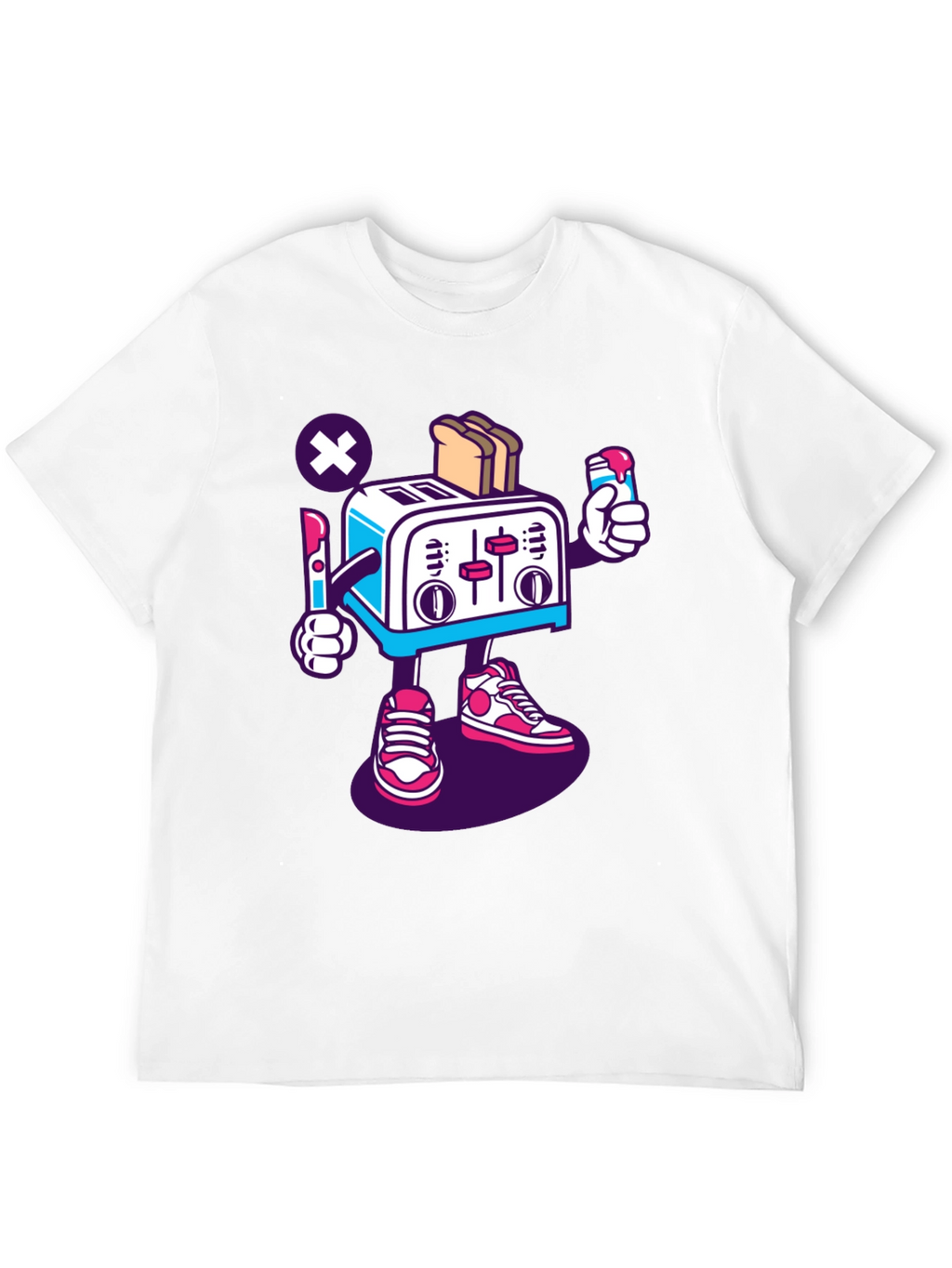 Toaster Character Black Graphic T-Shirt