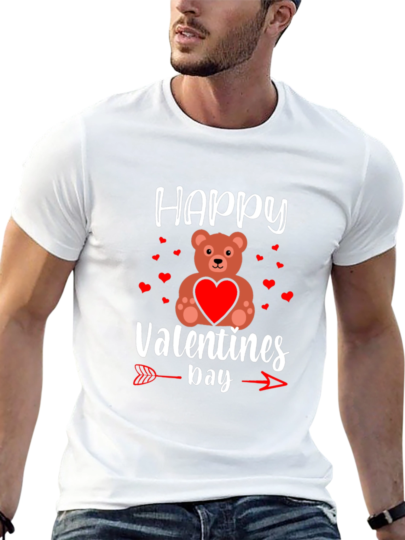 Happy Valentines Day Teddy Bear Arrow T-Shirt