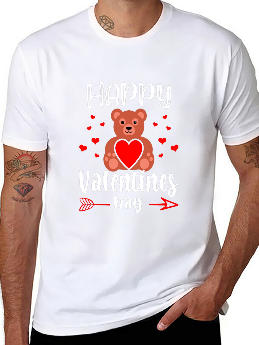 Happy Valentines Day Teddy Bear Arrow T-Shirt