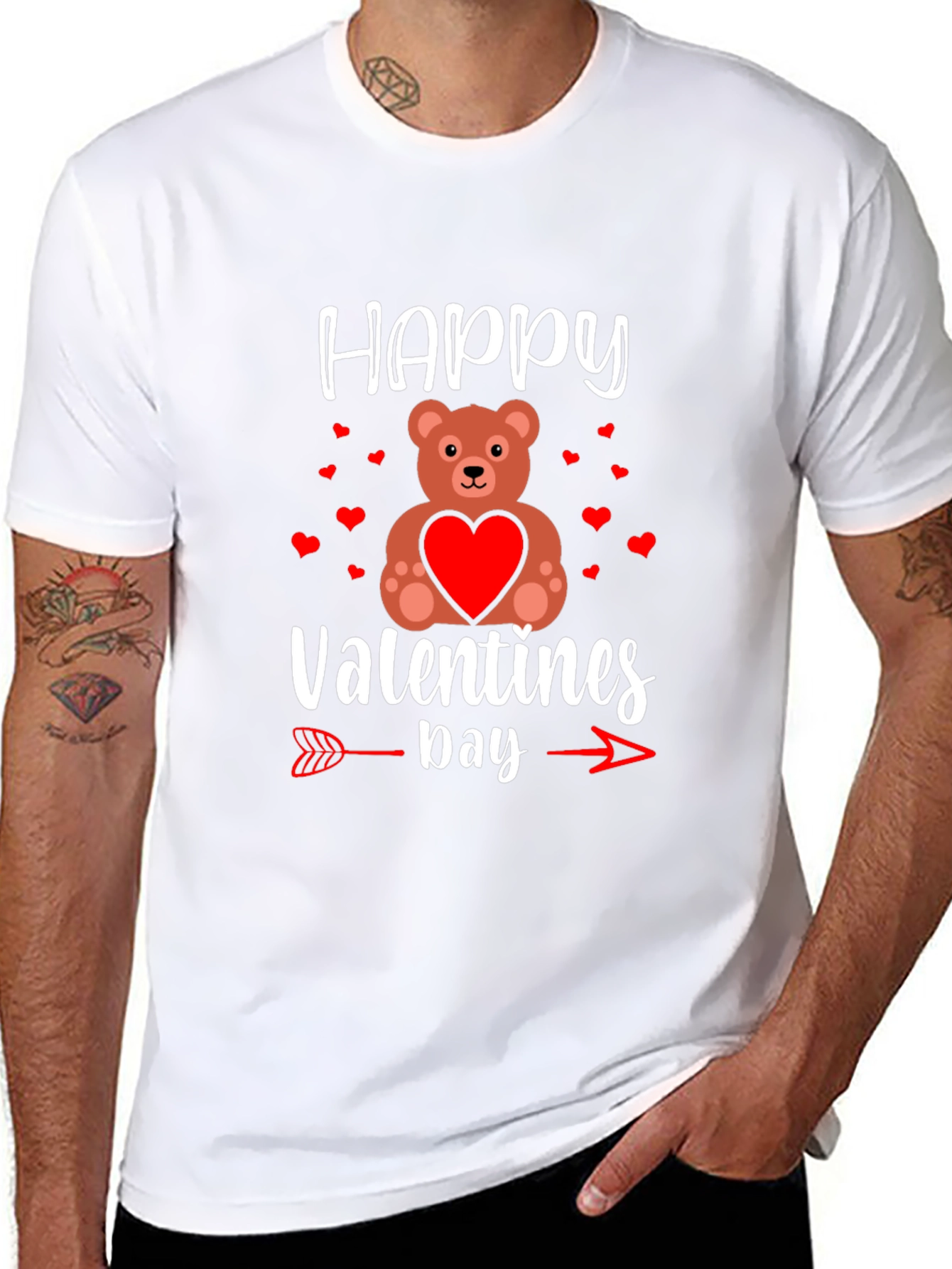 Happy Valentines Day Teddy Bear Arrow T-Shirt