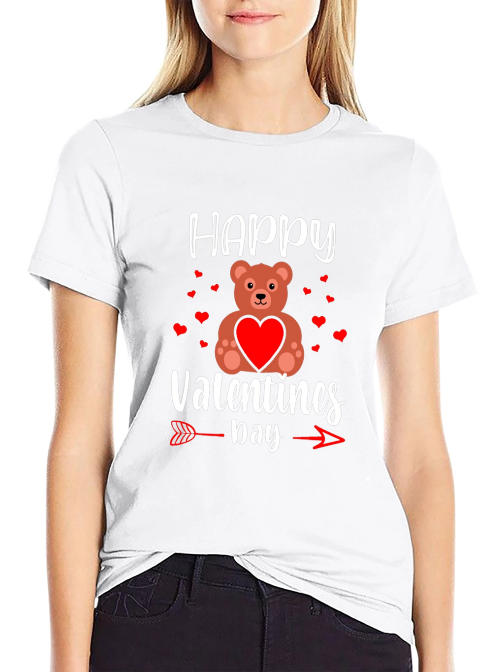 Happy Valentines Day Teddy Bear Arrow T-Shirt