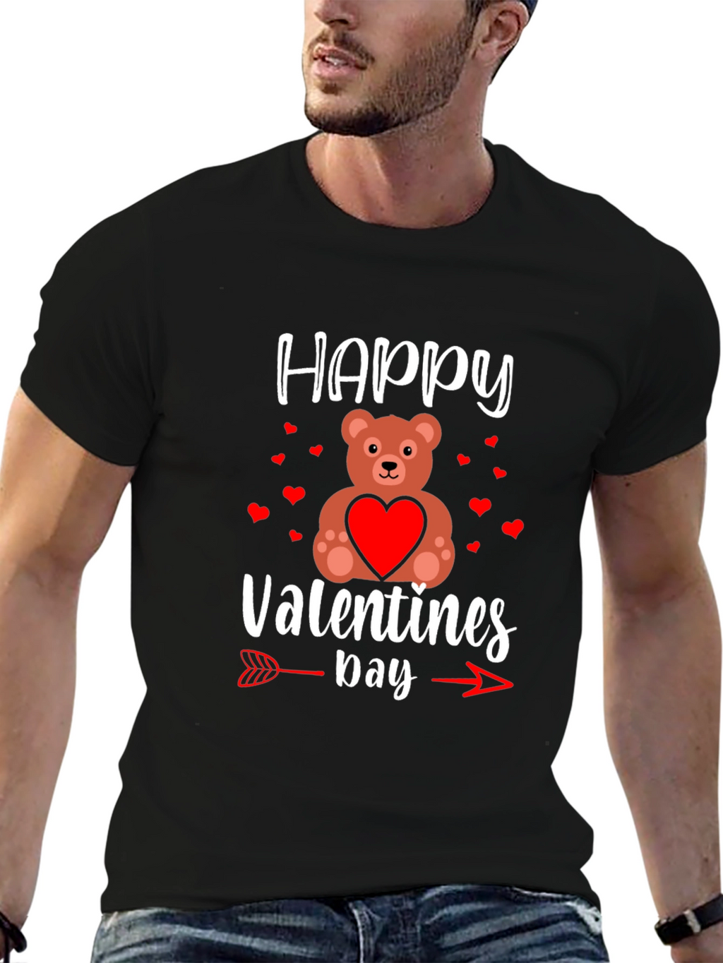 Happy Valentines Day Teddy Bear Arrow T-Shirt