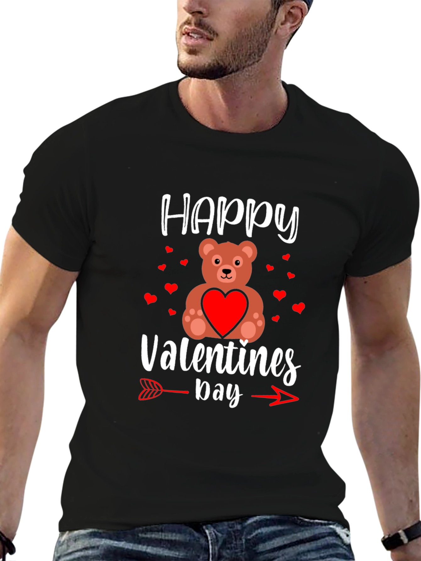 Happy Valentines Day Teddy Bear Arrow T-Shirt