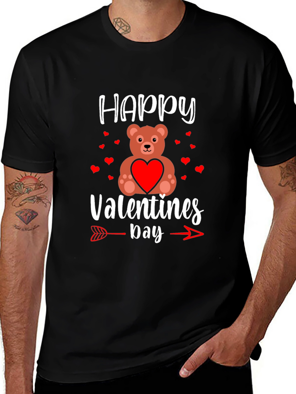 Happy Valentines Day Teddy Bear Arrow T-Shirt