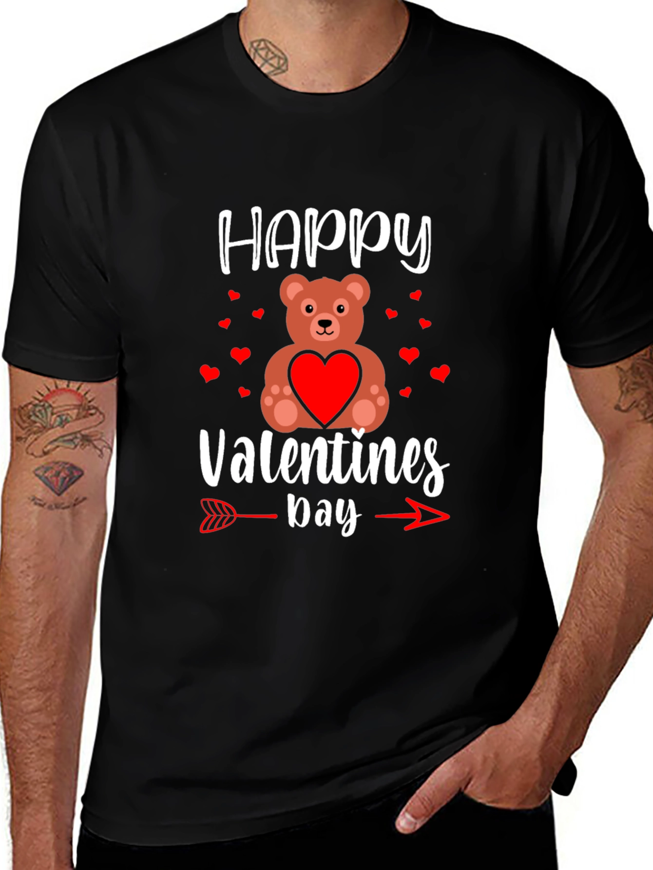 Happy Valentines Day Teddy Bear Arrow T-Shirt