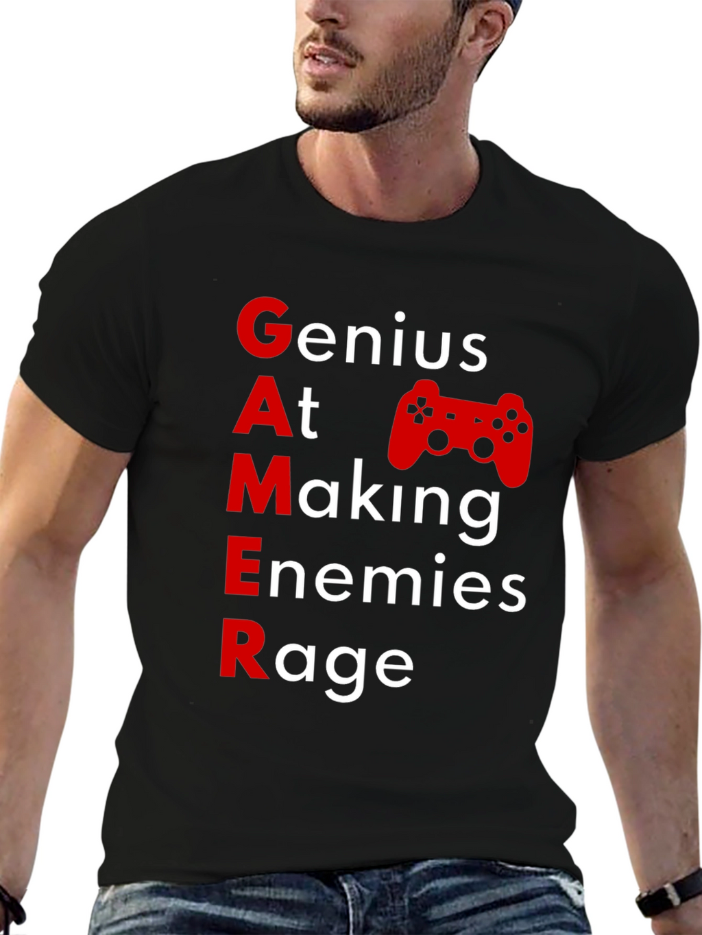 Gamer Graphic T-Shirt - Genius At Making Enemies Rage