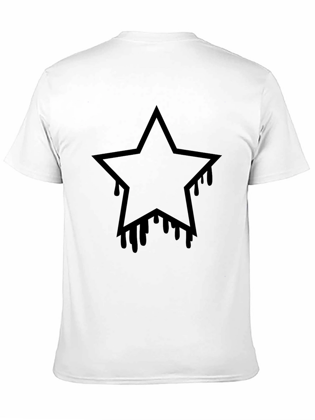 Black Star Drip Graphic Tee - Mens Casual T-Shirt