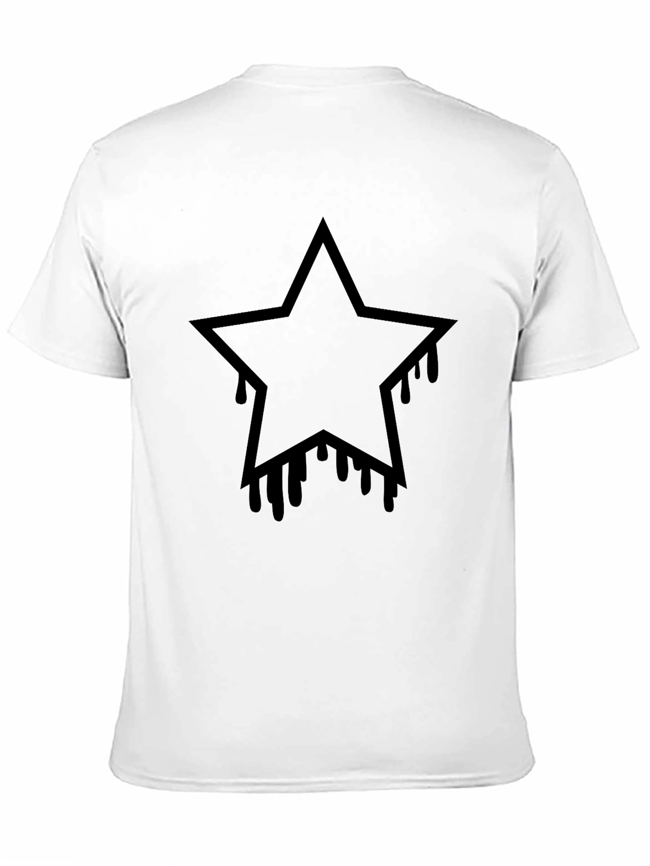 Black Star Drip Graphic Tee - Mens Casual T-Shirt