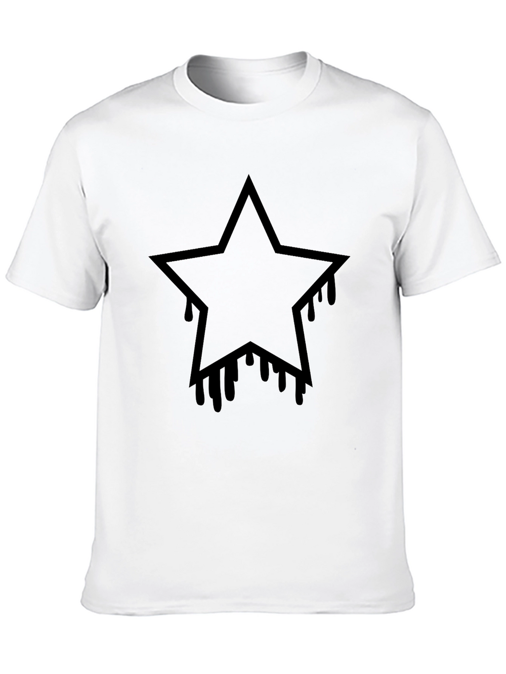 Black Star Drip Graphic Tee - Mens Casual T-Shirt