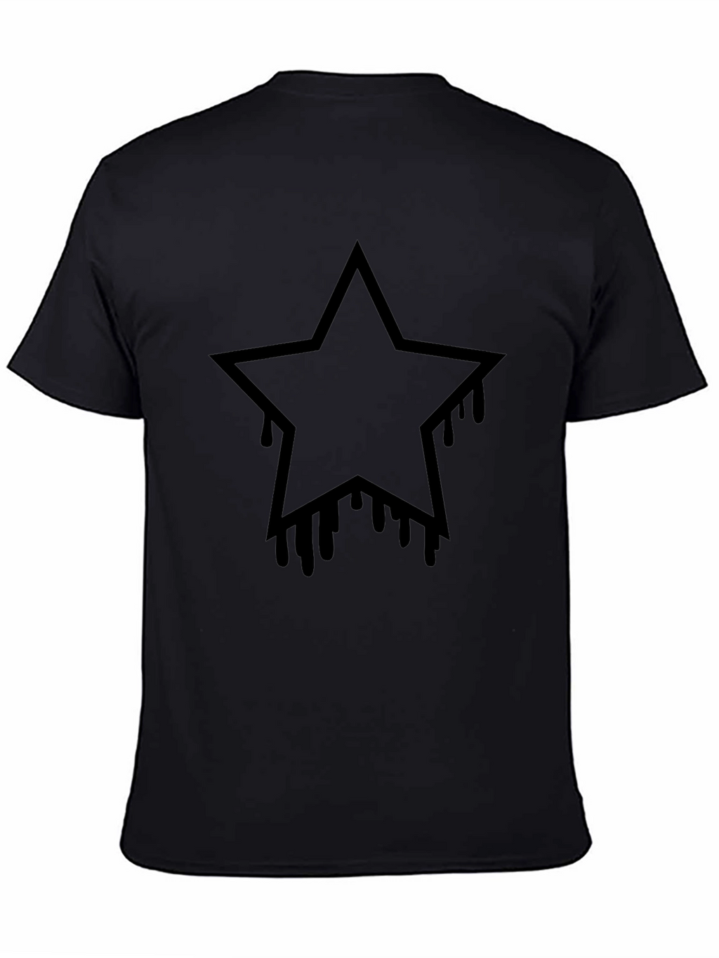 Black Star Drip Graphic Tee - Mens Casual T-Shirt