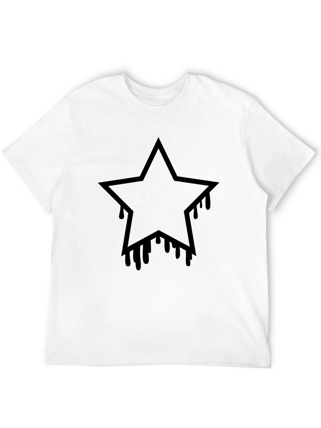 Black Star Drip Graphic Tee - Mens Casual T-Shirt