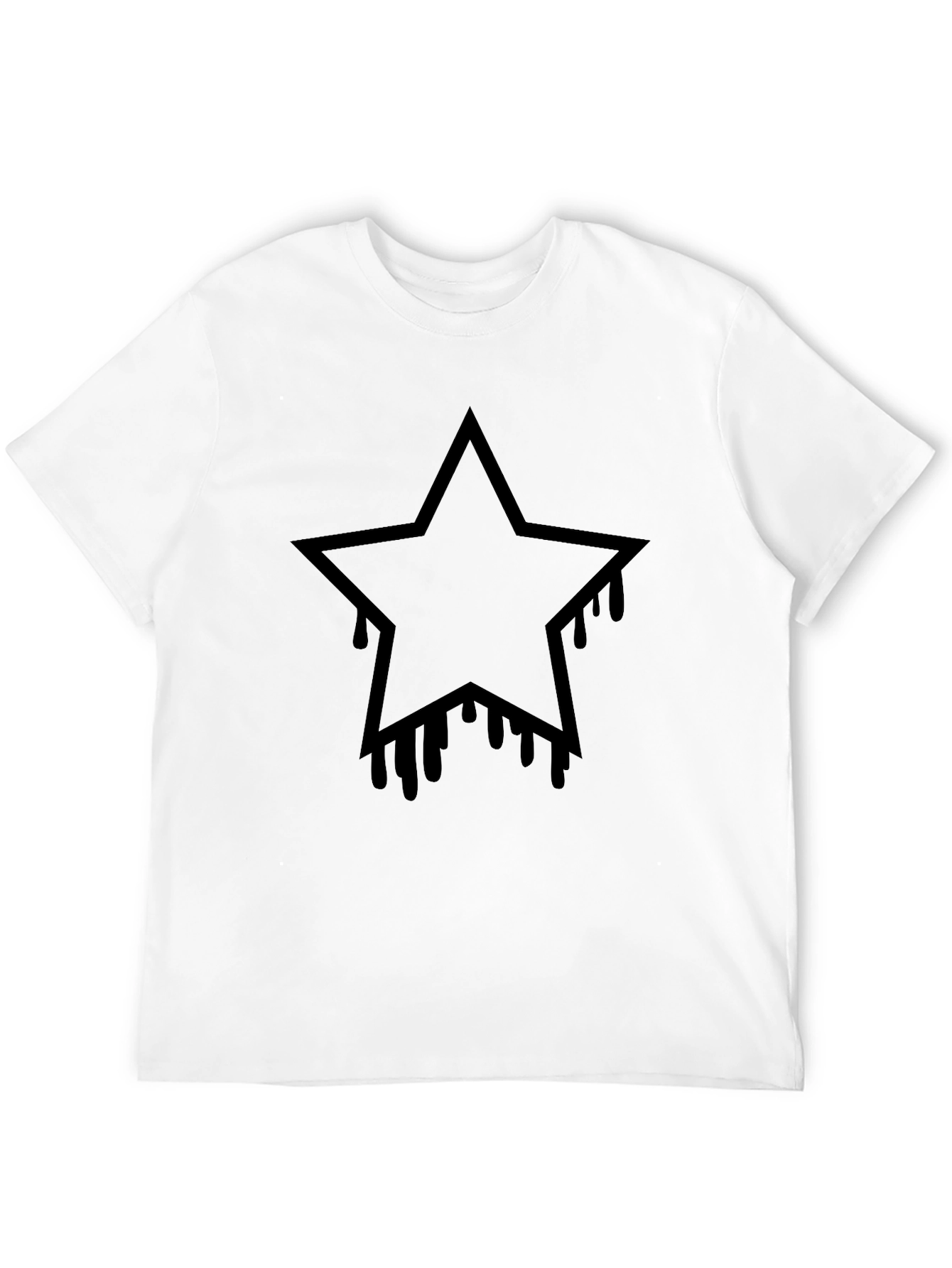 Black Star Drip Graphic Tee - Mens Casual T-Shirt