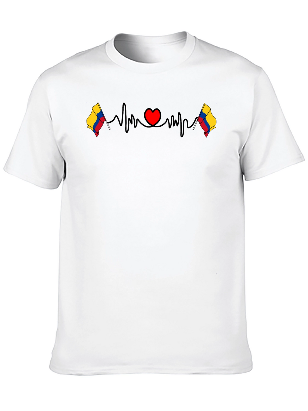 Colombia Flag Heartbeat Graphic T-Shirt