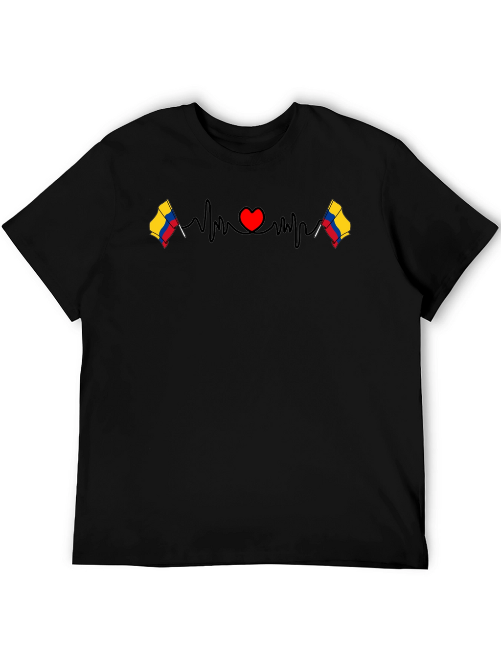 Colombia Flag Heartbeat Graphic T-Shirt